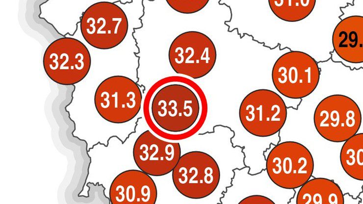 IMWM: Найвища температура в неділю зафіксована на синоптичній станції в Лешно