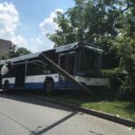 Авария автобуса в Катовице.  Вероятно, водитель потерял сознание